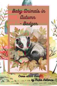Baby Animals In Autumn - Badger