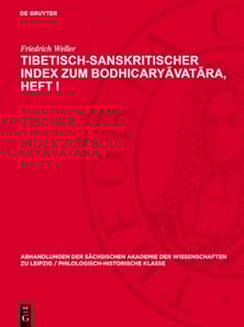 Tibetisch-sanskritischer Index zum Bodhicaryāvatāra, Heft I