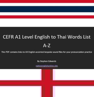 CEFR A1 Level English to Thai Words List