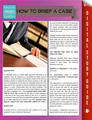 How To Brief A Case (Speedy Study Guides)