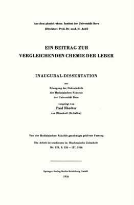 Ein Beitrag zur vergleichenden Chemie der Leber