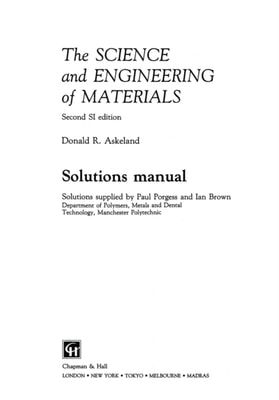Science and Engineering of Materials