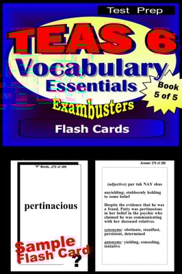 TEAS 6 Test Prep Essential Vocabulary--Exambusters Flash Cards--Workbook 5 of 5