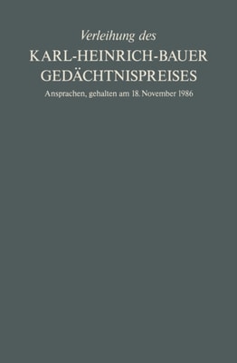 Verleihung des Karl-Heinrich-Bauer Gedächtnispreises