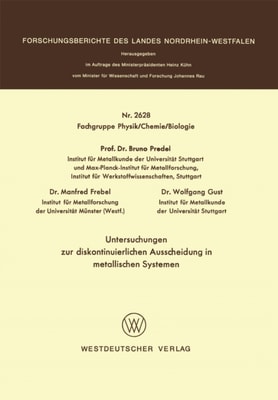 Untersuchungen zur diskontinuierlichen Ausscheidung in metallischen Systemen