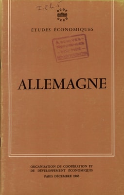 Etudes economiques de l'OCDE : Allemagne 1965