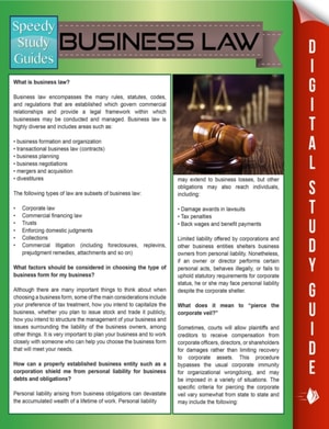 Business Law (Speedy Study Guides)
