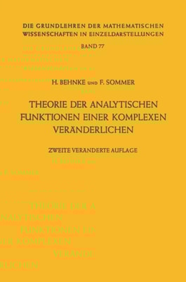 Theorie der analytischen Funktionen einer komplexen Veränderlichen