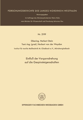 Einfluß der Vorgarndrehung auf die Gespinsteigenschaften