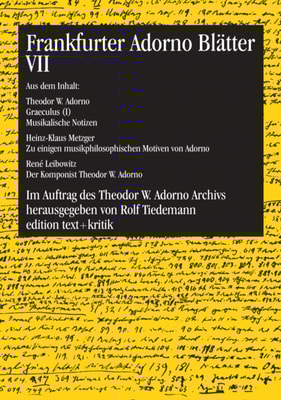Frankfurter Adorno Blätter VII