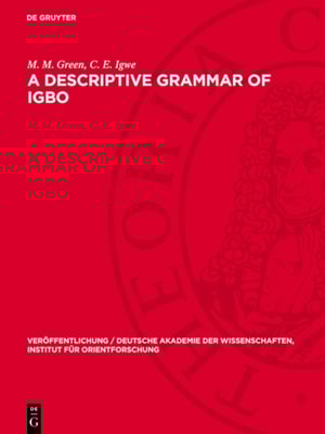 Descriptive Grammar of Igbo