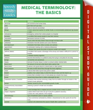 Medical Terminology:The Basics Speedy Study Guides