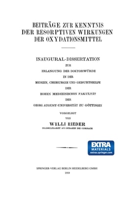 Beiträge zur Kenntnis der Resorptiven Wirkungen der Oxydationsmittel
