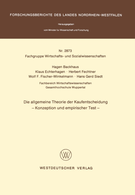 Die allgemeine Theorie der Kaufentscheidung