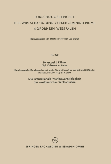 Die internationale Wettbewerbsfähigkeit der westdeutschen Wollindustrie