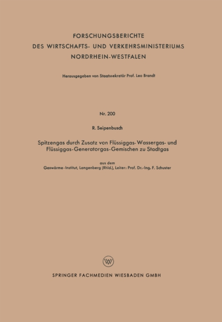 Spitzengas durch Zusatz von Flüssiggas- Wassergas- und Flüssiggas-Generatorgas-Gemischen zu Stadtgas