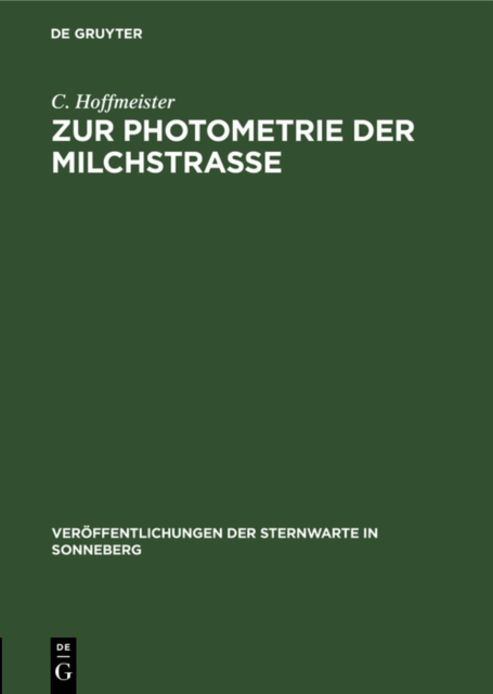 Zur Photometrie der Milchstrae