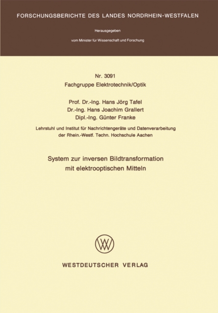 System zur inversen Bildtransformation mit elektrooptischen Mitteln