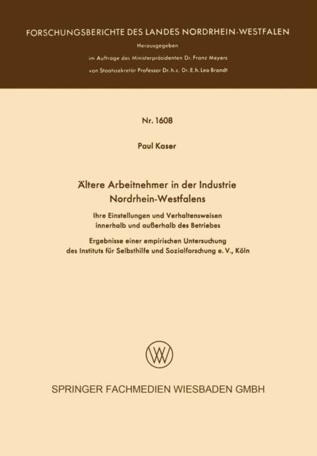 Ältere Arbeitnehmer in der Industrie Nordrhein-Westfalens