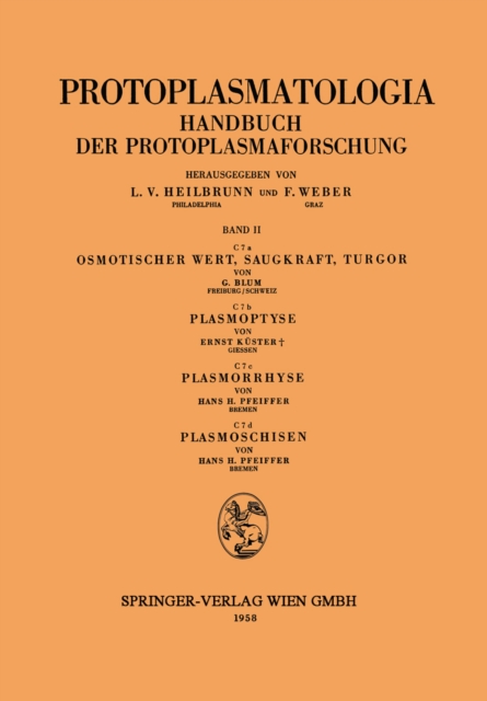 Osmotischer Wert, Saugkraft, Turgor Plasmoptyse Plasmorrhyse Plasmoschisen
