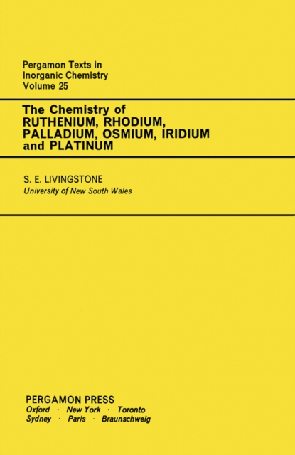 Chemistry of Ruthenium, Rhodium, Palladium, Osmium, Iridium and Platinum