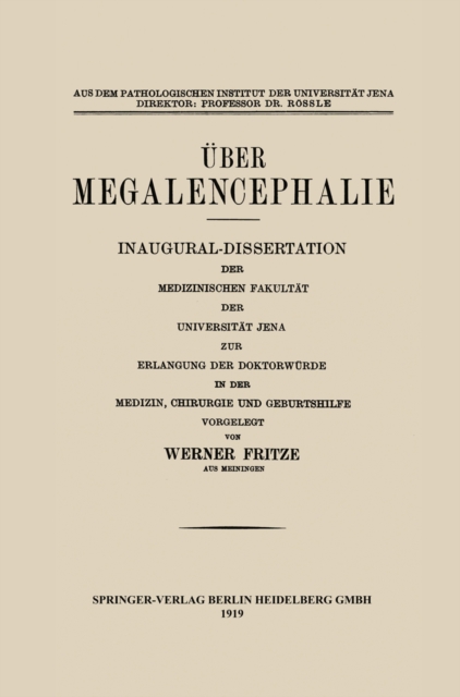 Über Megalencephalie