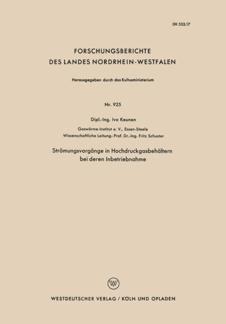 Strömungsvorgänge in Hochdruckgasbehältern bei deren Inbetriebnahme