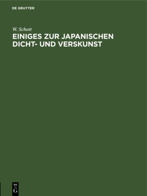 Einiges zur japanischen Dicht- und Verskunst