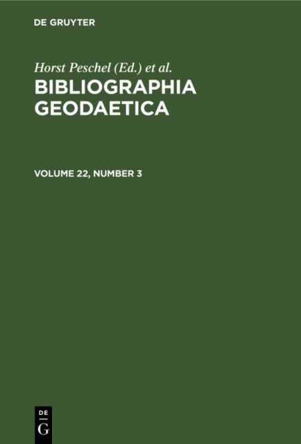 Bibliographia Geodaetica. Volume 22, Number 3