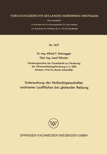 Untersuchung der Notlaufeigenschaften ionitrierter Laufflächen bei gleitender Reibung