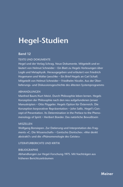 Hegel-Studien Band 12