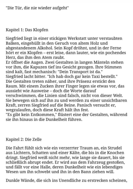 Die Tür, die nie wieder auf geht