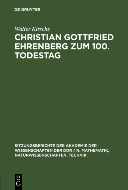 Christian Gottfried Ehrenberg zum 100. Todestag