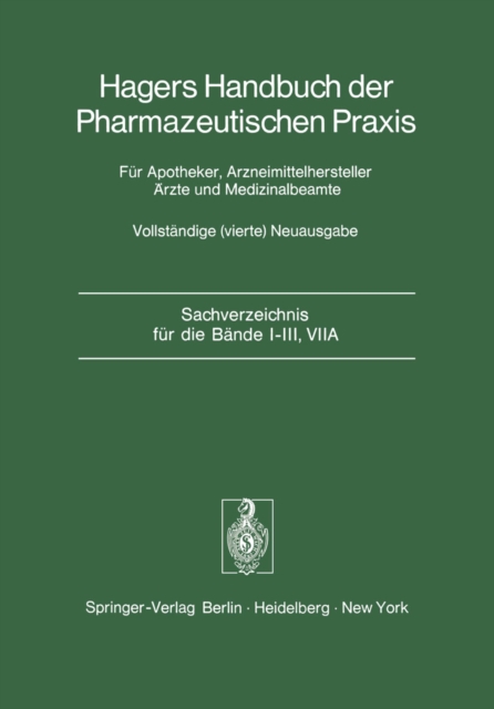 Sachverzeichnis für die Bände I–III, VIIA