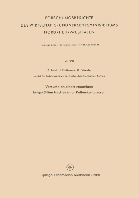 Versuche an einem neuartigen luftgekühlten Hochleistungs-Kolbenkompressor