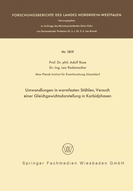 Umwandlungen in warmfesten Stählen, Versuch einer Gleichgewichtsdarstellung der Karbidphasen