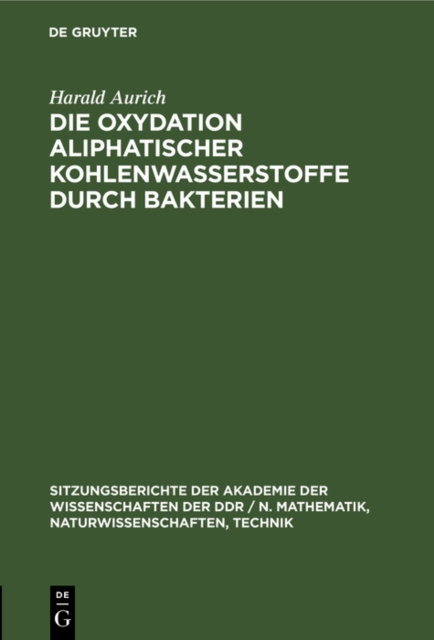 Die Oxydation aliphatischer Kohlenwasserstoffe durch Bakterien