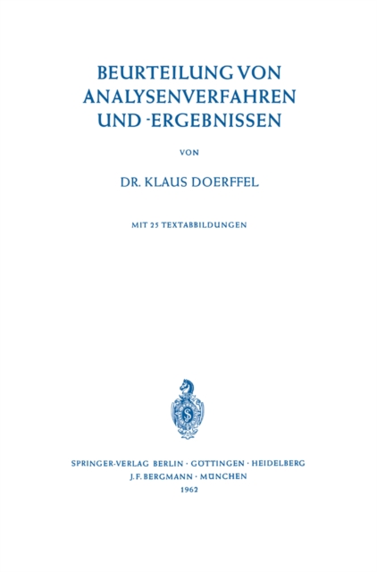 Beurteilung von Analysenverfahren und -Ergebnissen