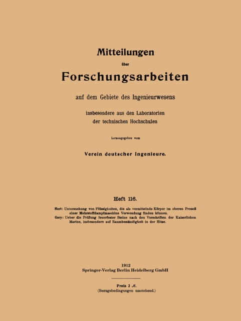 Untersuchung von Flüssigkeiten, die als vermittelnde Körper im oberen Prozeß einer Mehrstoffdampfmaschine Verwendung finden können