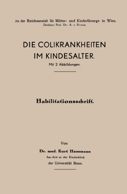 Die Colikrankheiten im Kindesalter