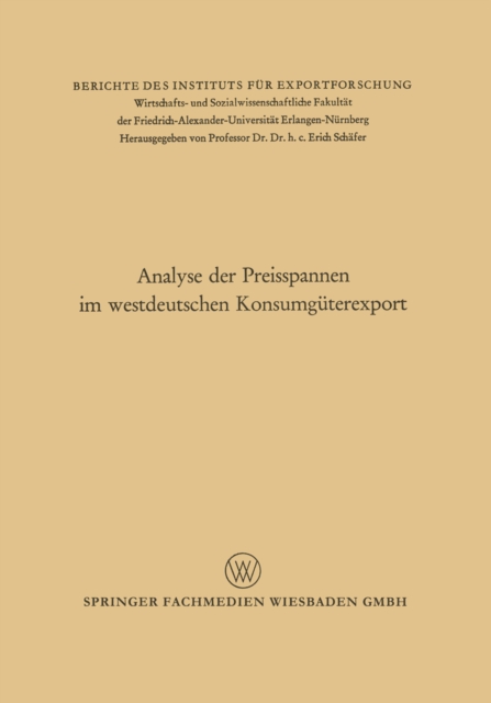 Analyse der Preisspannen im westdeutschen Konsumgüterexport
