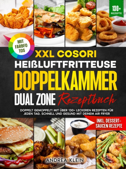 XXL Cosori Heißluftfritteuse Doppelkammer Dual Zone Rezeptbuch