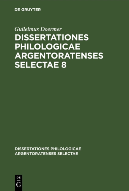 DOERMER: DISS. PHILOL. ARGENTOR. SEL. DPAS 8