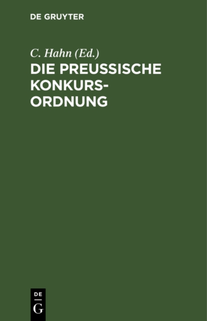 Die preuische Konkurs-Ordnung
