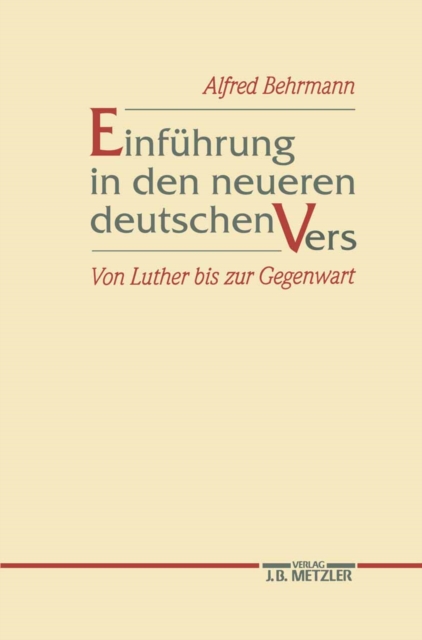 Einführung in den neueren deutschen Vers