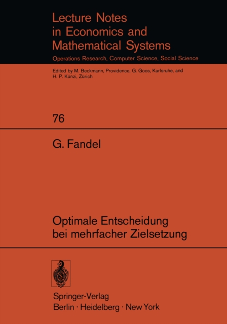 Optimale Entscheidung bei mehrfacher Zielsetzung