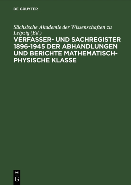 Sachsische Akademie der Wissenschaften zu Leipzig