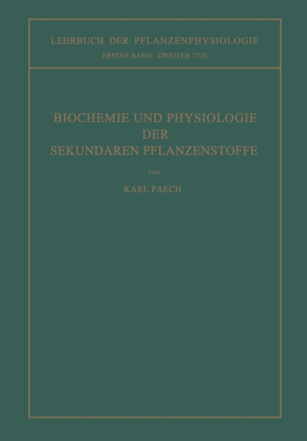 Biochemie und Physiologie der Sekundären Pflanzenstoffe