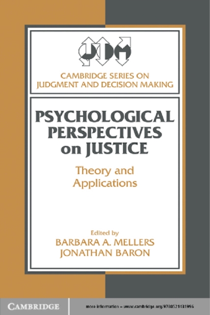 Psychological Perspectives on Justice