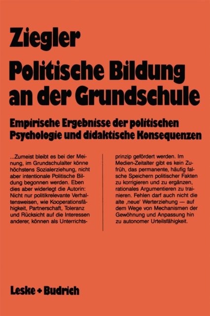 Politische Bildung an der Grundschule